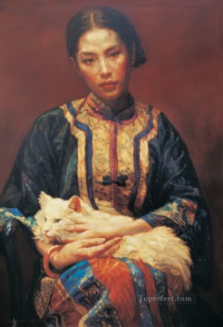 Chen Yifei Painting - Meditation Chinese Chen Yifei
